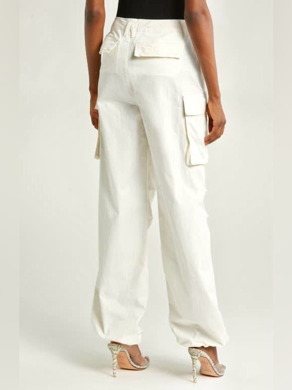 NWT Good American White Baggy Cargo Pants - Picture 5 of 13